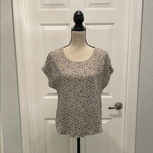 Banana Republic Black and Cream Leopard Print Blouse